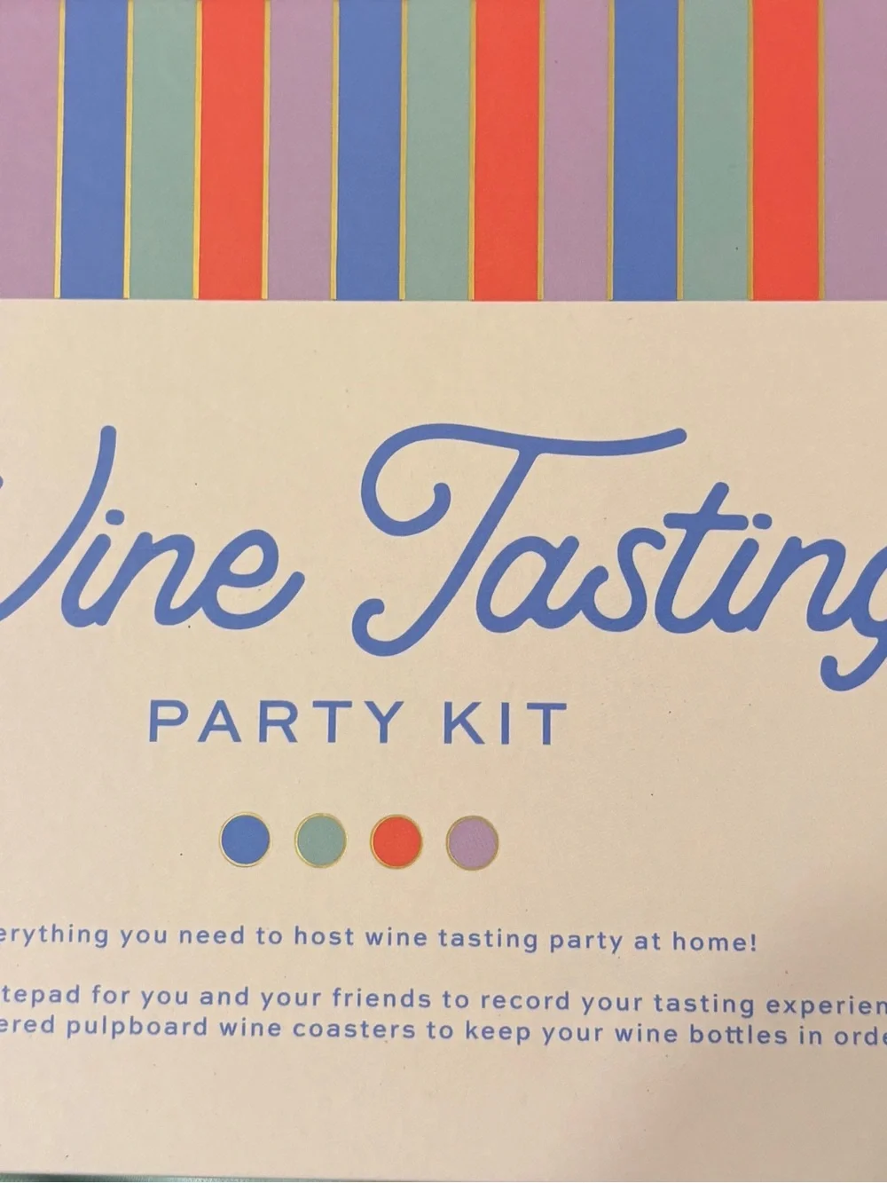 Wine Tasting Party Kit - Multi Color, New in box, Retail $20